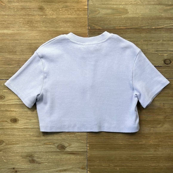 UO Out From Under Ryan Ribbed Half-Zip Cropped Tee in Lavender - Picture 7 of 10
